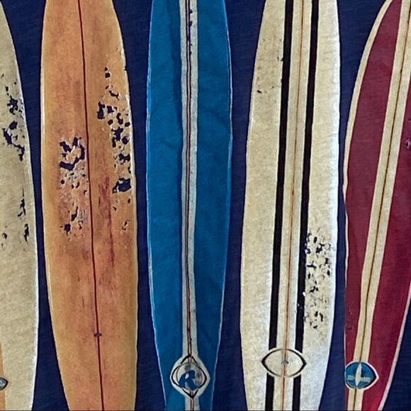 Mens navy large graphic surfboard T shirt - Picture 3 of 6